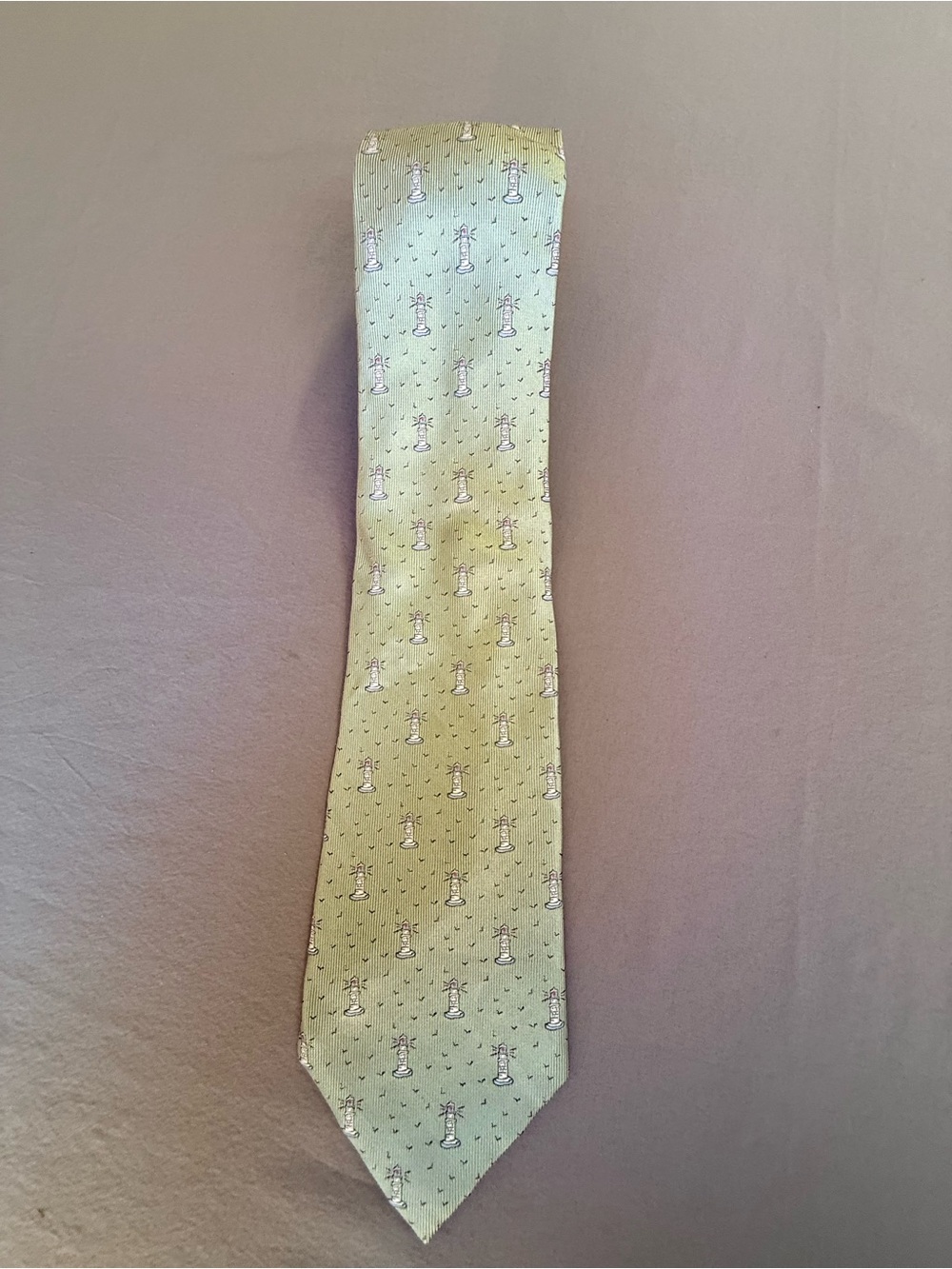 Vineyard Vines Silk Light Green Patterned Men's Tie